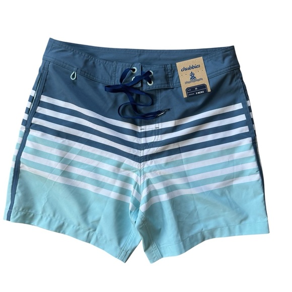 Chubbies Men's Blue Striped Swim Trunks - Picture 1 of 13